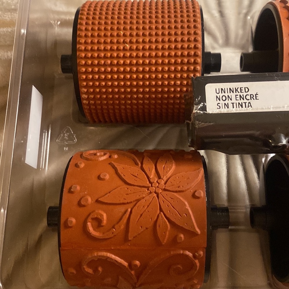 🎀 Set 6 NEW Stampin' Up! Stampin Around Rubber Roller Wheel Stamp 2” -1 free Ink - Picture 2 of 10